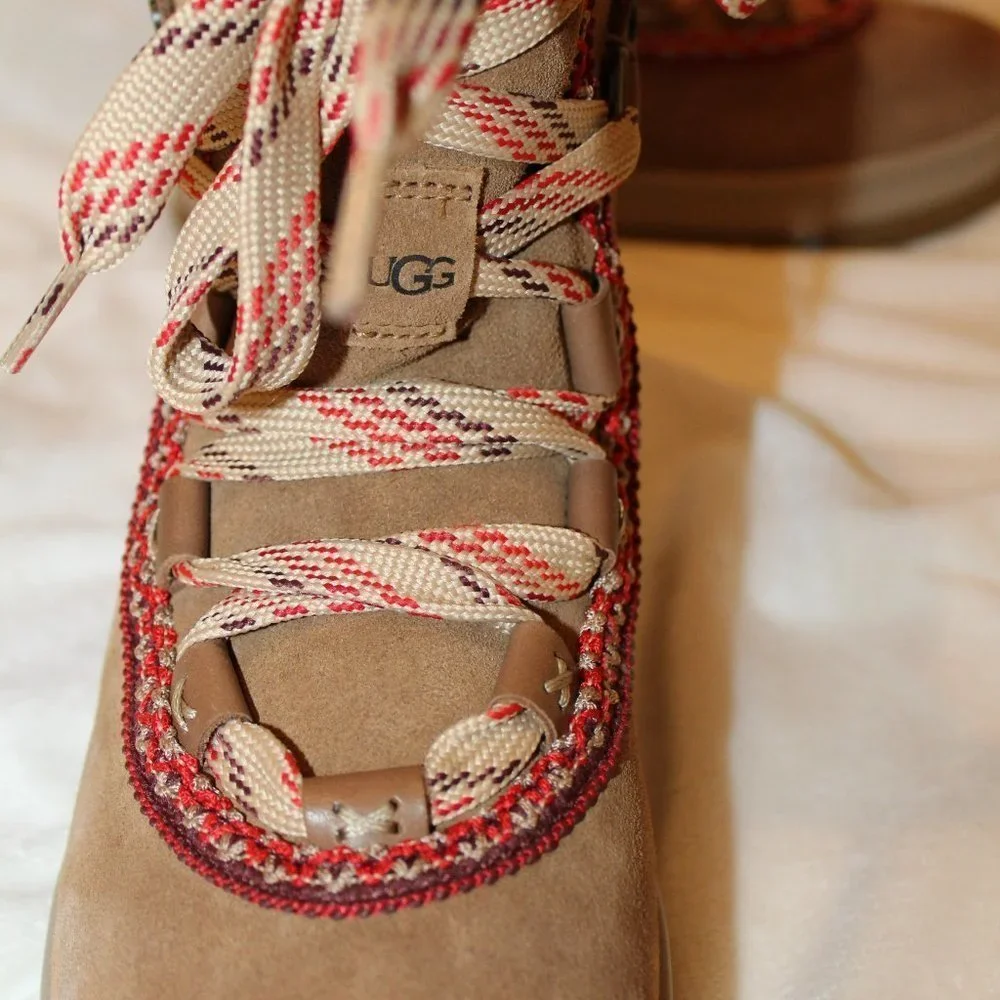 NIB UGG WOMEN'S HIKER HI CLASSIC SUEDE WINTER HIKING‎ SNOW BOOTS CHESTNUT